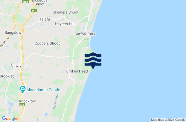 Whites Beach, Australia tide times map