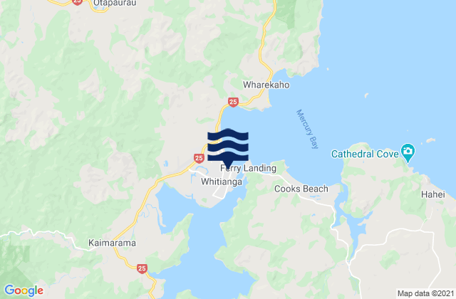 Whitianga, New Zealand tide times map