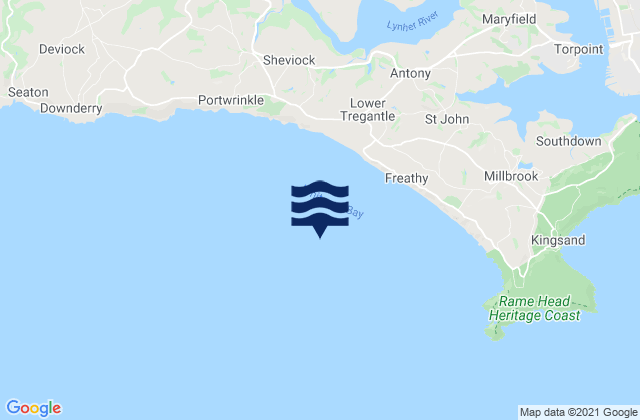 Whitsand Bay, United Kingdom tide times map