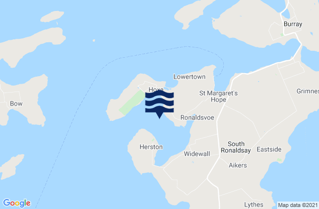 Widewall Bay, United Kingdom tide times map