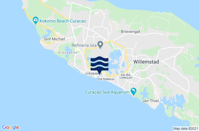 Willemstad, Curacao tide times map