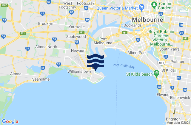 Williamstown, Australia tide times map