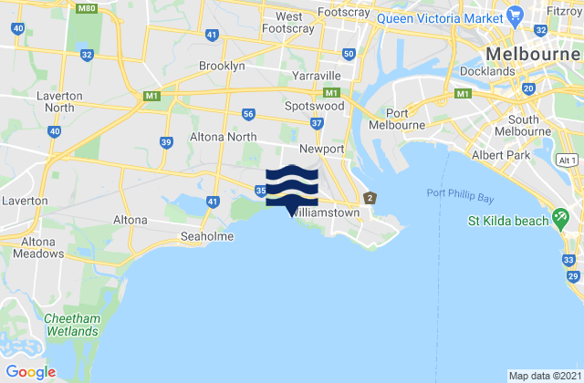 Williamstown North, Australia tide times map