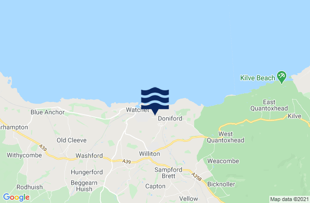Williton, United Kingdom tide times map