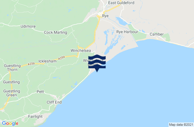 Winchelsea Beach, United Kingdom tide times map