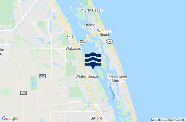 Winter Beach, United States tide chart map