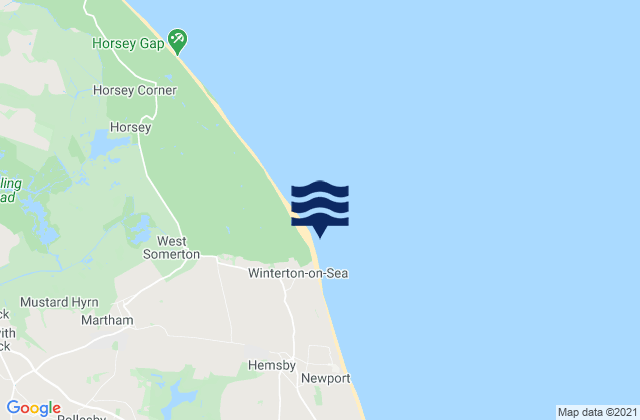 Winterton-on-Sea Beach, United Kingdom tide times map