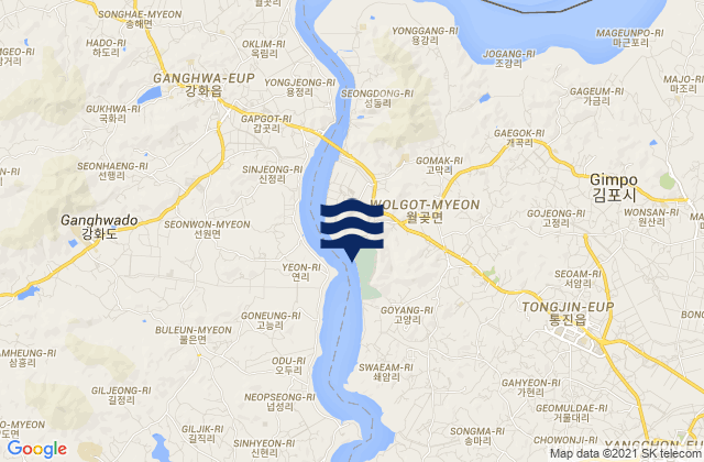 Wolgot, South Korea tide times map