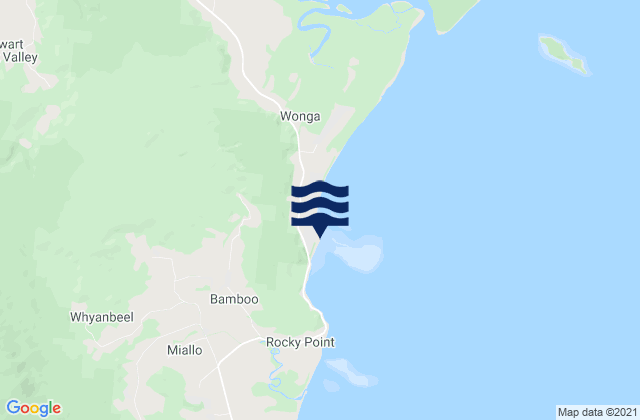 Wonga Beach, Australia tide times map