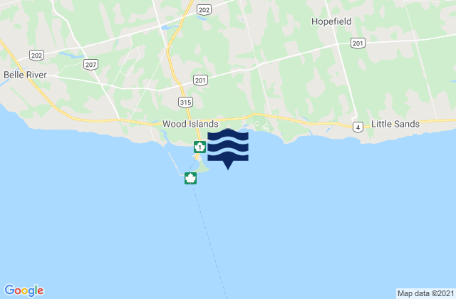 Wood Island, Canada tide times map
