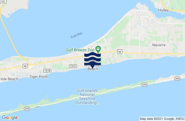 Woodlawn Beach, United States tide chart map