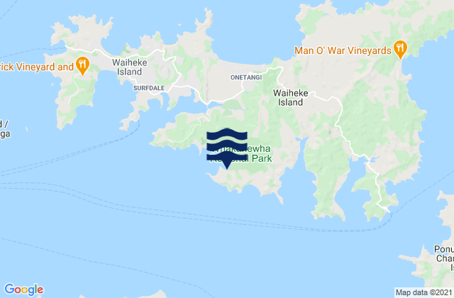 Woodside Bay, New Zealand tide times map