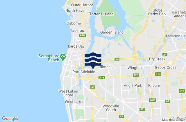 Woodville, Australia tide times map