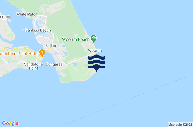 Woody Bay, Australia tide times map