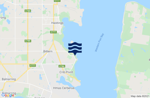 Woolley Beach, Australia tide times map