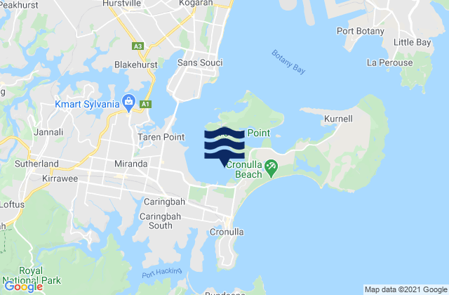 Woolooware Bay, Australia tide times map