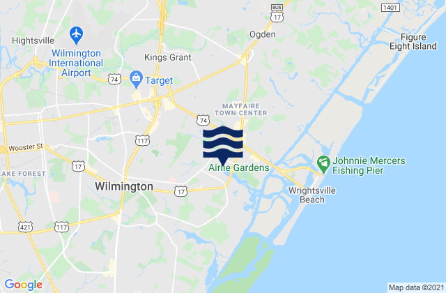 Wrightsboro, United States tide chart map