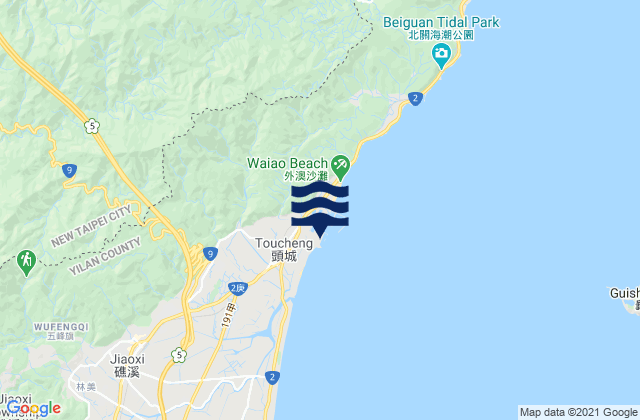 Wushi, Taiwan tide times map