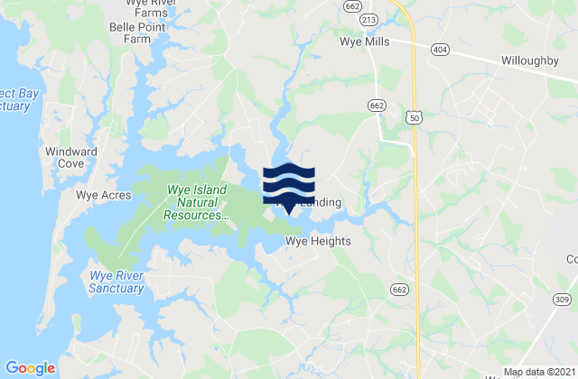 Wye Landing, United States tide chart map