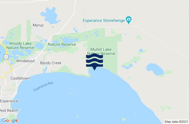 Wylie Bay, Australia tide times map