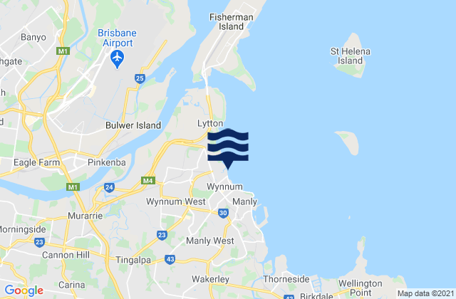 Wynnum, Australia tide times map