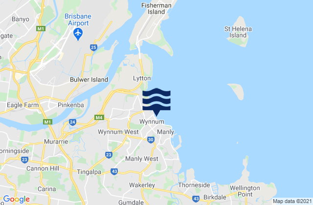 Wynnum West, Australia tide times map