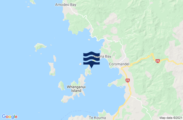 Wyuna, New Zealand tide times map