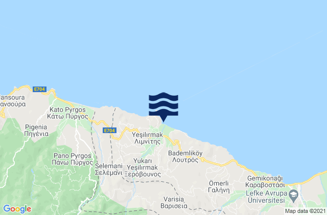 Xerovounos, Cyprus tide times map