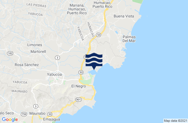 Yabucoa Harbor, Puerto Rico tide times map