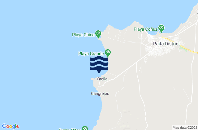 Yacila, Peru tide times map
