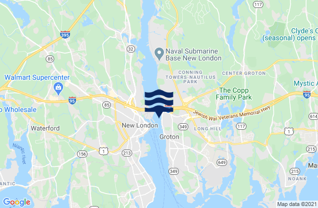 Yale Boathouse, United States tide chart map