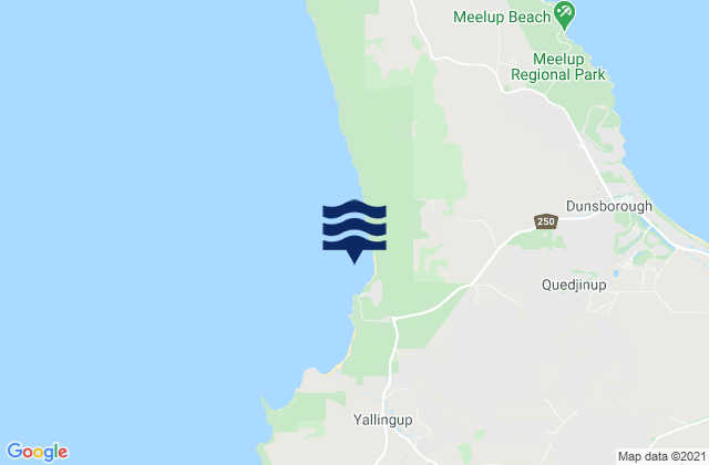 Yallingup, Australia tide times map