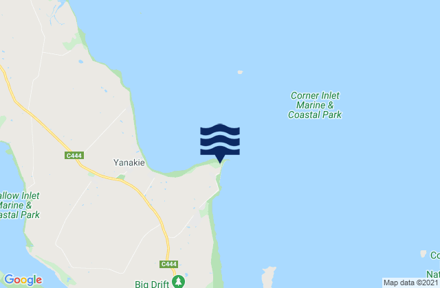 Yanakie Beach, Australia tide times map