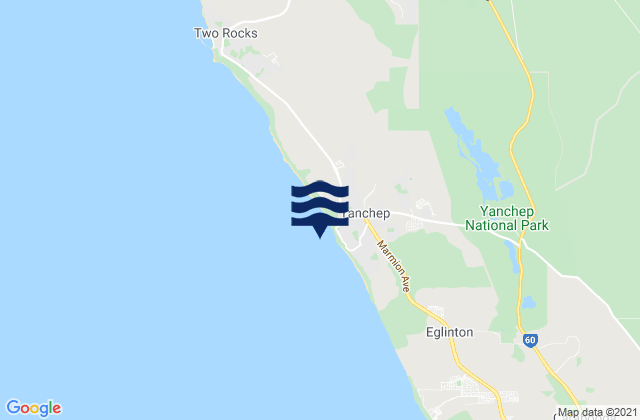 Yanchep Beach, Australia tide times map
