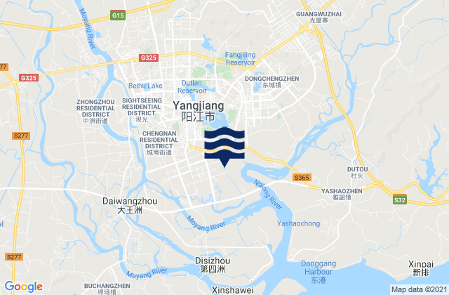 Yangjiang, China tide times map