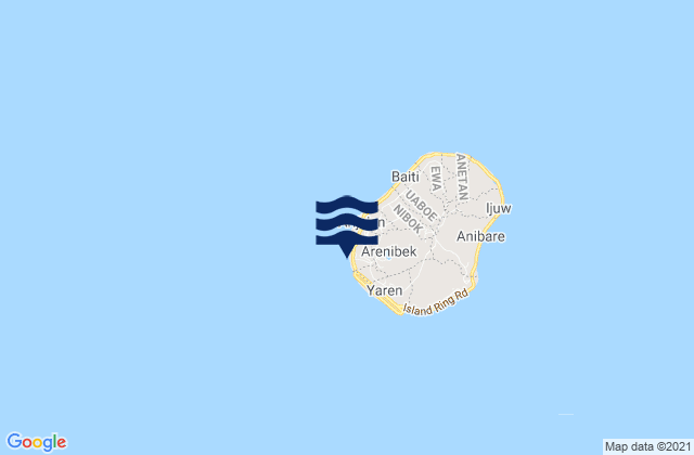 Yangor, Nauru tide times map