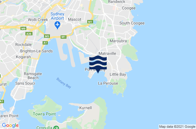 Yarra Bay, Australia tide times map