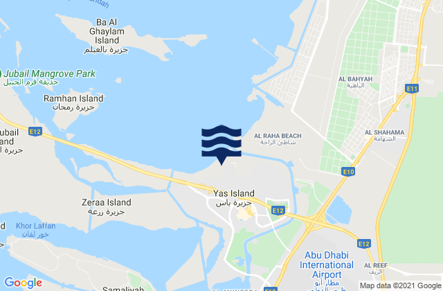 Yas Island, United Arab Emirates tide times map