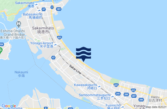 Yasugi Shi, Japan tide times map