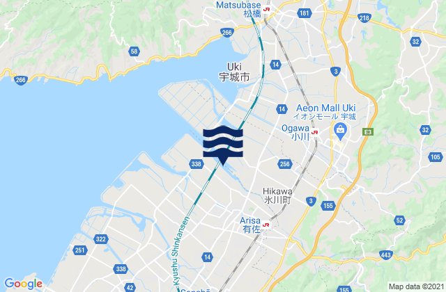 Yatsushiro-gun, Japan tide times map