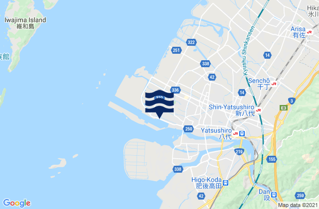 Yatusiro, Japan tide times map