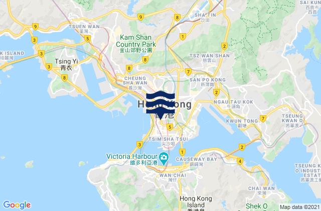 Yau Tsim Mong, Hong Kong tide times map
