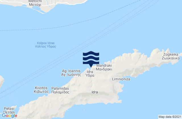 Ydra, Greece tide times map