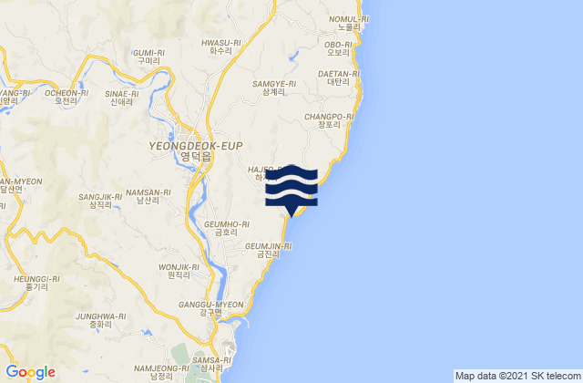 Yeongdeok, South Korea tide times map