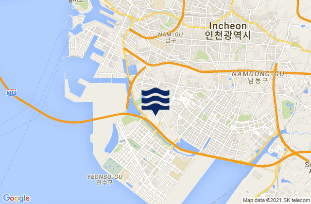 Yeonsu-gu, South Korea tide times map