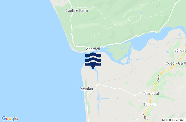 Ynyslas (Estuary) Beach, United Kingdom tide times map