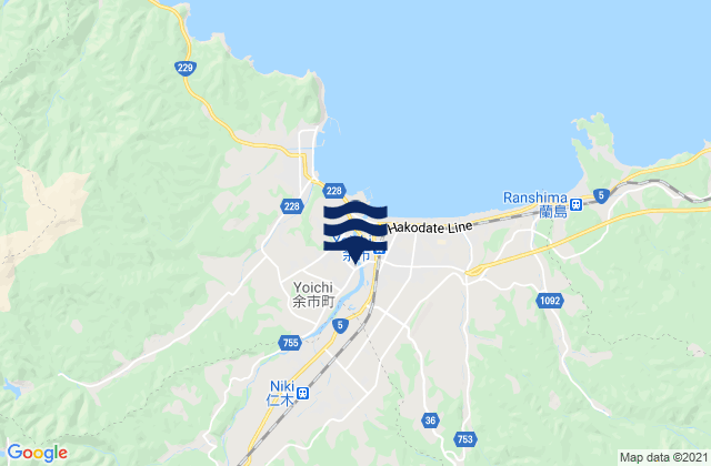 Yoichi-gun, Japan tide times map