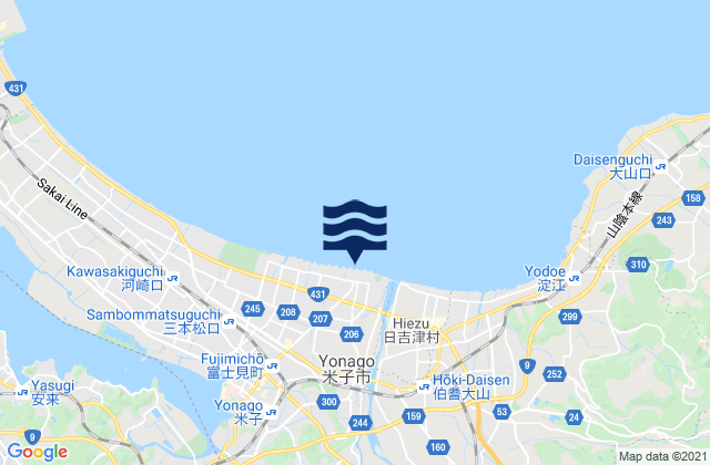 Yonago Shi, Japan tide times map