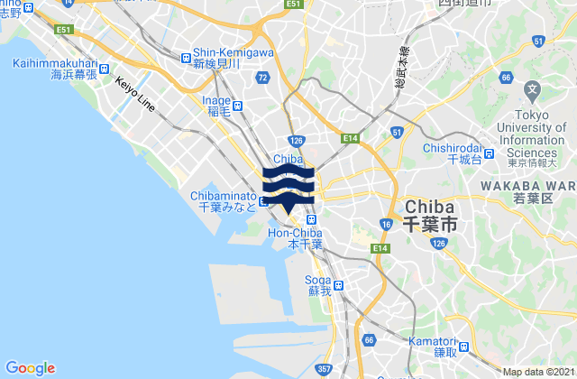 Yotsukaido-shi, Japan tide times map