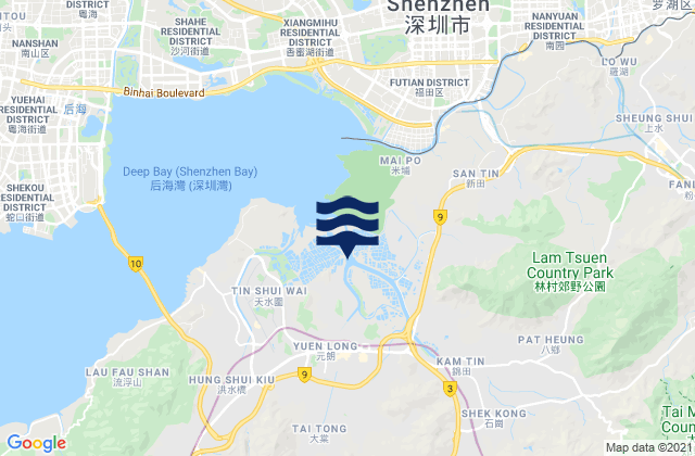 Yuen Long Kau Hui, Hong Kong tide times map